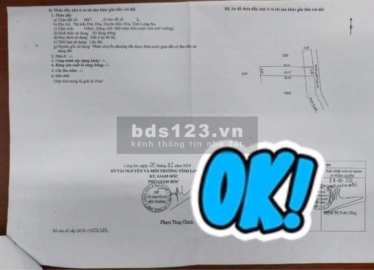 Bán Gấp CC bán gấp lô đất 148m2 ODT, Đ.DT825 KV4 Giá 900 tr SHR