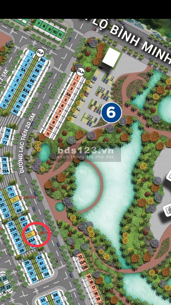 Bán căn (OFL65) view hồ mặt đường lớn dt 117m2, view trung tâm tài chúnh Meyhomes sổ đỏ lâu dài Phú Quốc