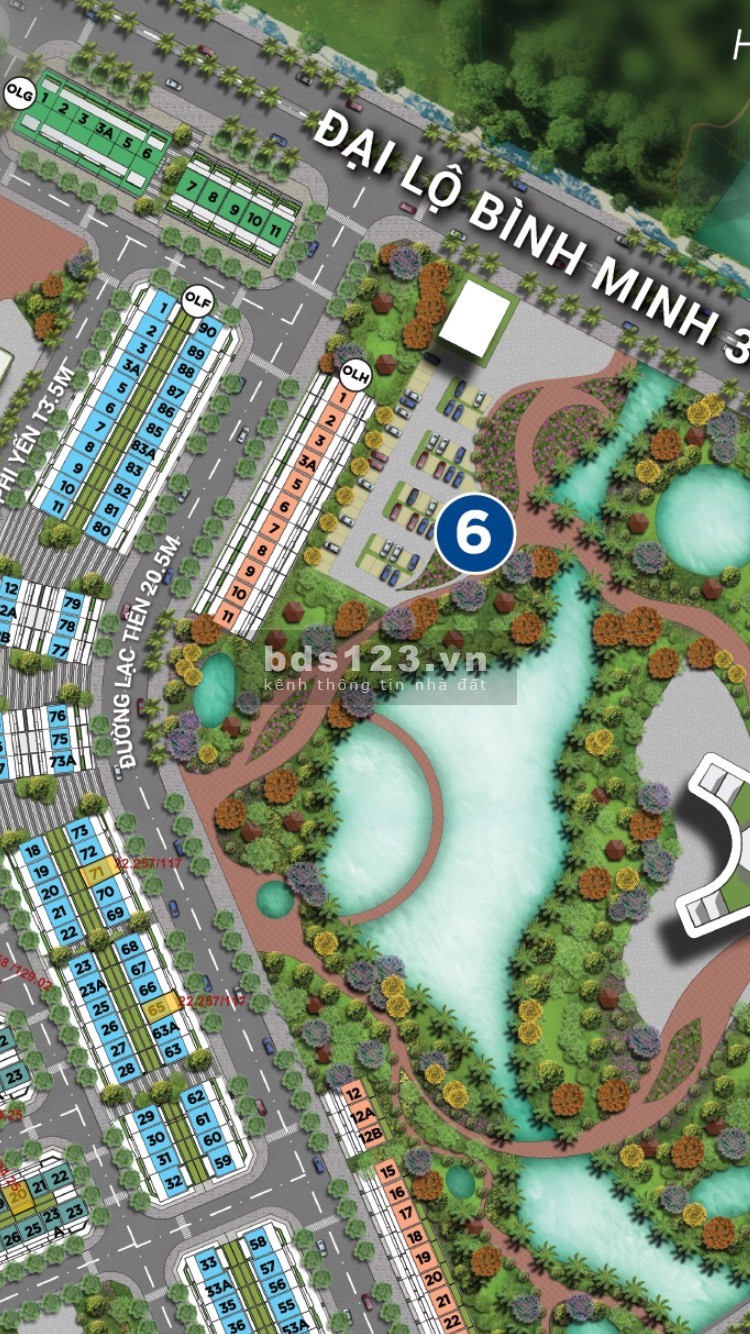 Bán căn (OFL65) view hồ mặt đường lớn dt 117m2, view trung tâm tài chúnh Meyhomes sổ đỏ lâu dài Phú Quốc