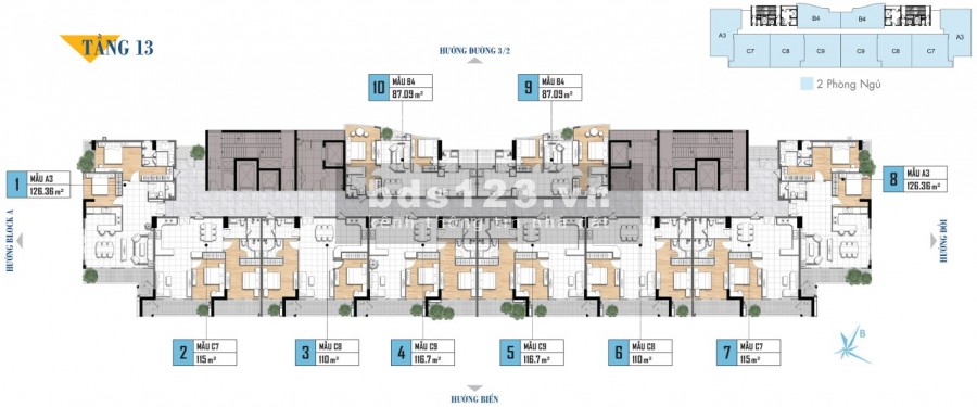 Suất nội bộ CĐT Aria Vũng Tàu, chỉ từ 30tr/m2, tiêu chuẩn 5*, 2PN, 2.7 tỷ/89m2. LH 0945821338