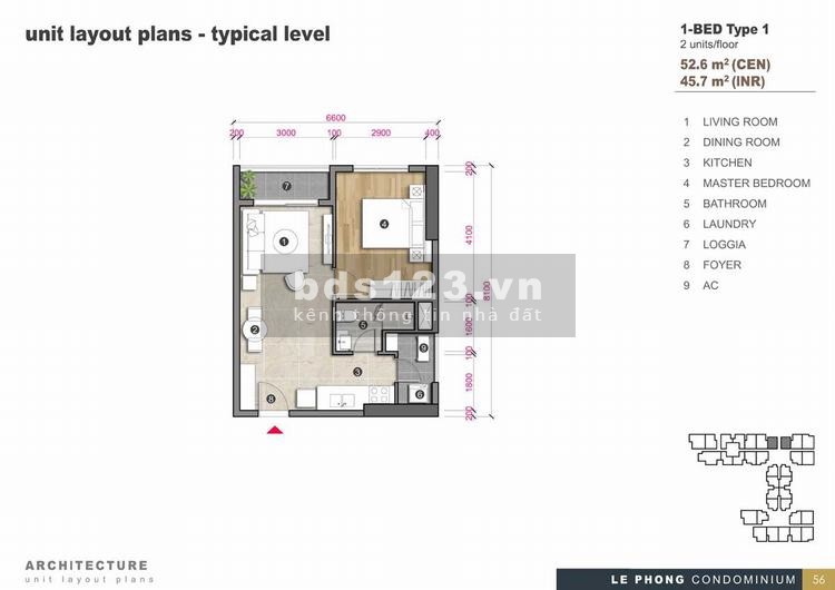 Bán căn hộ 1 pn, The Emerald Gofl View, view trực tiếp sân Gofl, giá tốt, tặng thêm gói nội thất gỗ 15 triệu
