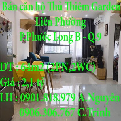 Cần bán căn hộ 64m2, 2PN, 2WC tại Thủ Thiêm Garden