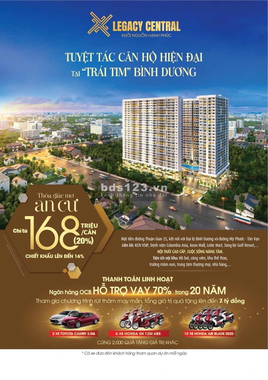 Bán căn hộ mới Legacy Bình Dương, pháp lí chuẩn