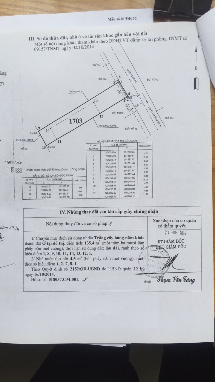 Kẹt vốn cần bán gấp 2 lô đất quận 12.DT 12X36.đường nhựa 8m