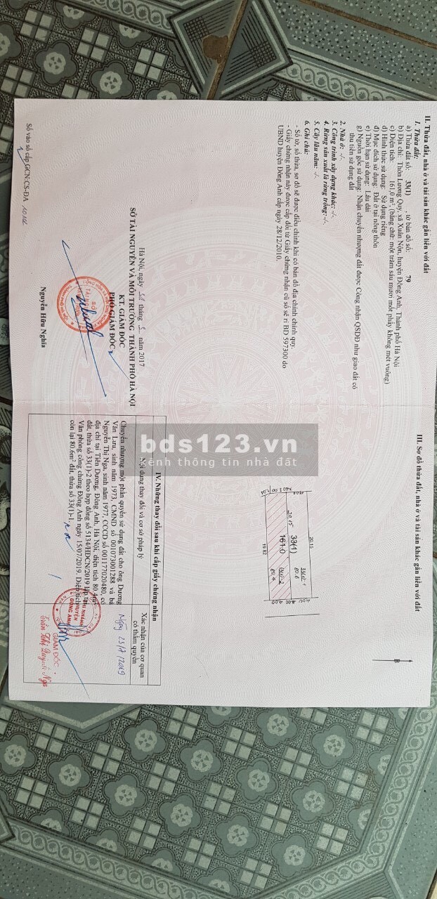 Bán đất Xuân Nộn Đông Anh, Hà Nội, dt 80.6m, Lương Quy, làm việc chính chủ