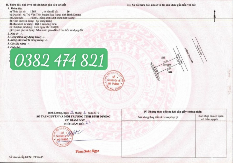 Bán gấp đất đối diện chợ Trừ Văn Thố, gần Bách Hoá Xanh, UBND, thế giới di động, trường tiểu học.