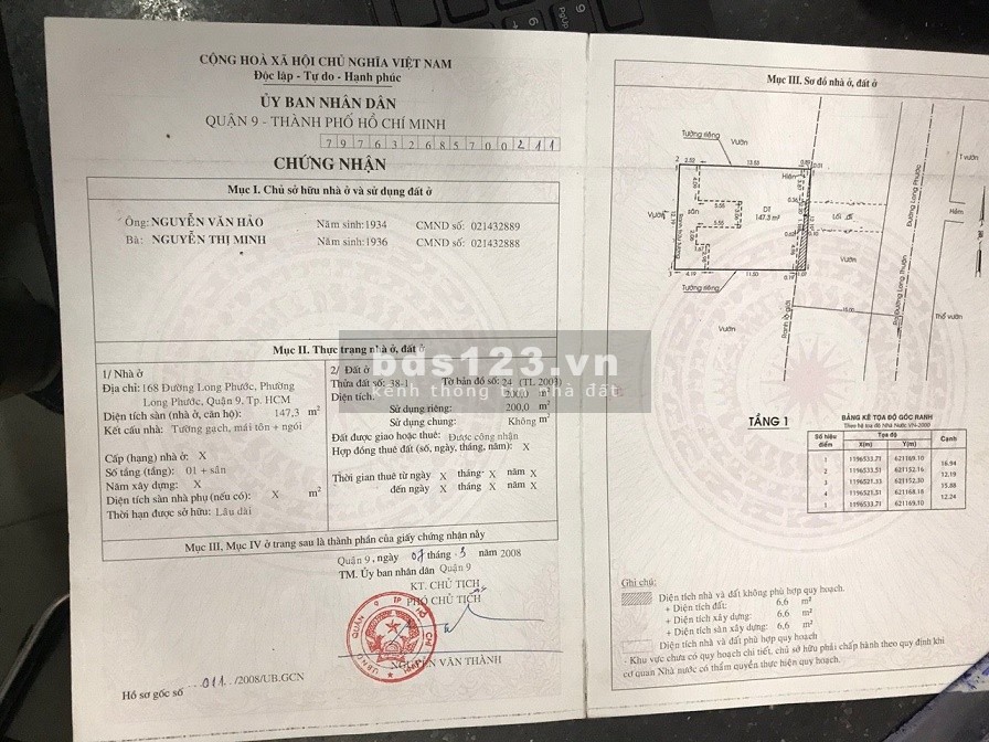 Chính chủ bán lộ đất cực đẹp mặt tiền đường Long Phước Q9 giá chỉ 15tr/m2