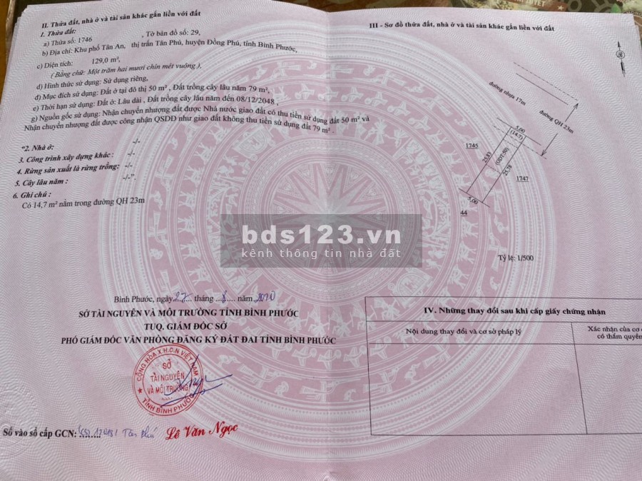Bán Lô Đất Trung Tâm Hành Chính Huyện Đồng Phú.
