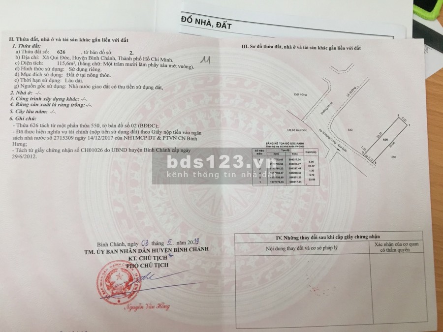 Cần bán đất kdc HTReal Quy Đức, Bình Chánh, đất được phép xây dựng tư so, shr
