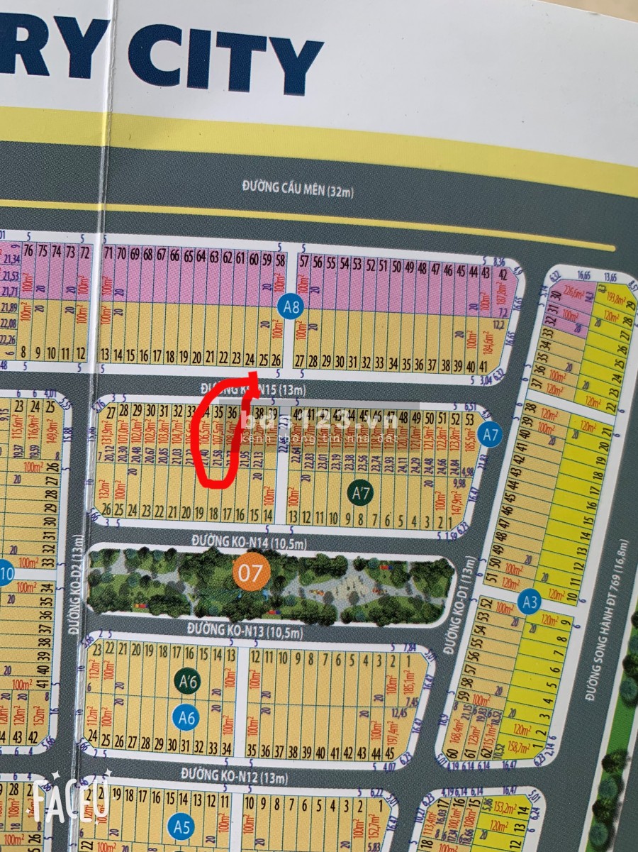 Đất vàng sân bay A7 lô 35-36 dự án CENTURY CITY