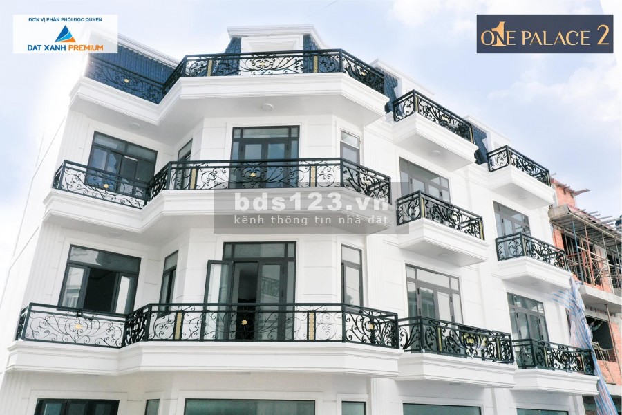 Nhà phố liền kề One Palace 2 ven sông, Đã có sổ 1 trệt 1 lửng 2 lầu và sân thượng 4 PN, 5 WC, MT đường Thạnh Xuân, Quận 12