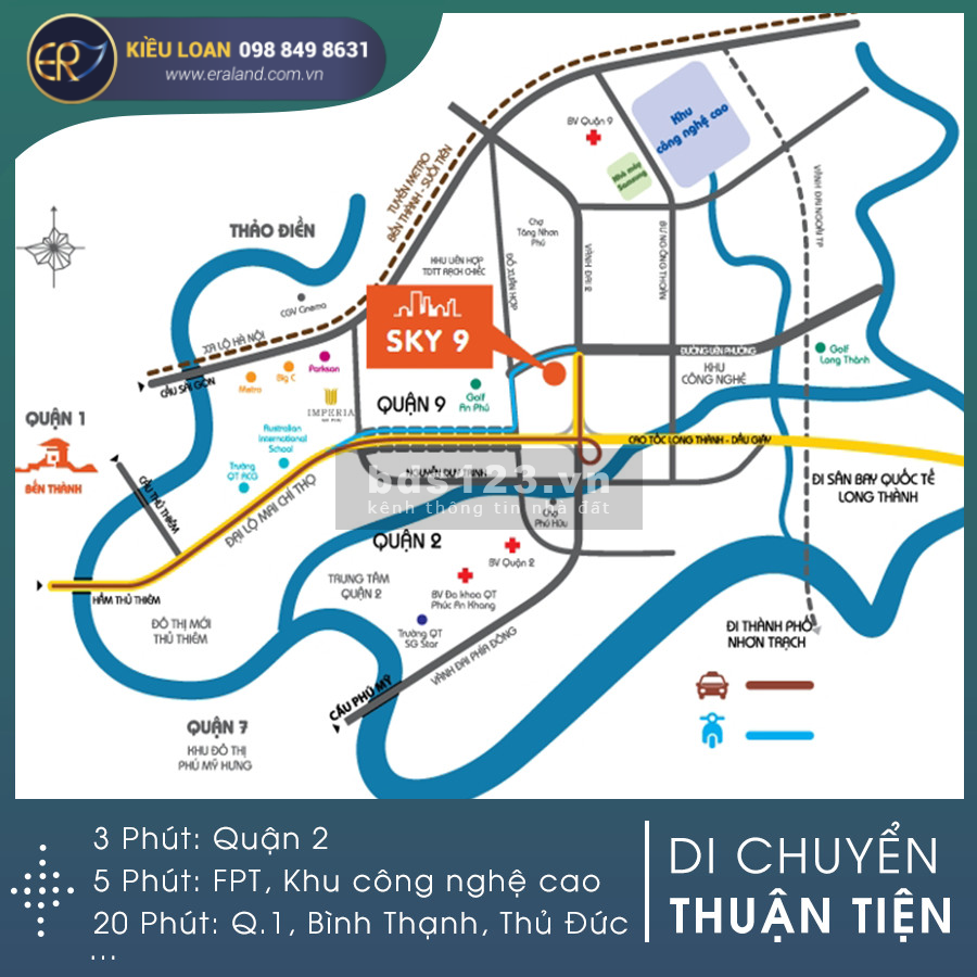 Căn Hộ Sky 9 – 2PN,2WC Full nội thất.view Nam cực mát. Chỉ 7tr500/ Tháng