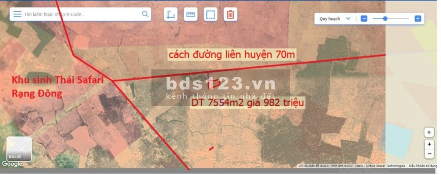 Bán lô đất ngay cạnh đường liên huyện, khu Safari, trang trại dưa lưới, sổ có đường chỉ 982 triệu