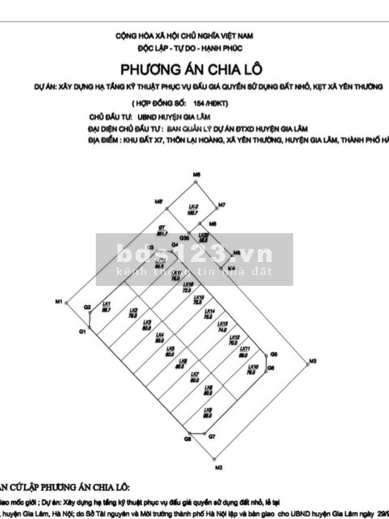 Chính chủ bán đất đấu giá Yên Thường. Lô góc DT 88m2
