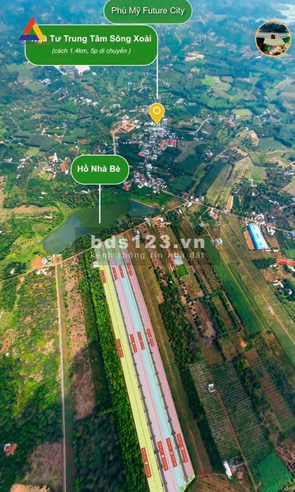 Bán đất nằm ngay mặt tiền đường Mỹ Xuân, Ngãi Giao, view hồ Nhà Bè và công viên