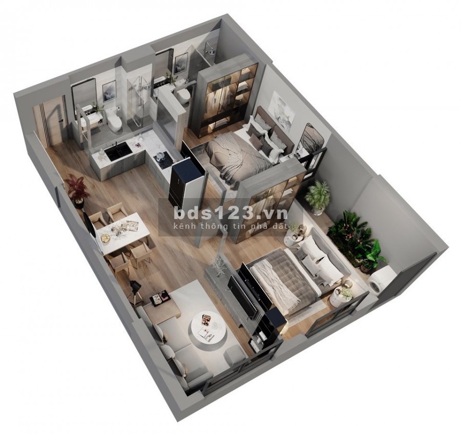 Chỉ 690 triệu sở hữu ngay căn 2 ngủ + 1, 2WC, trung tâm quận Hoàng Mai