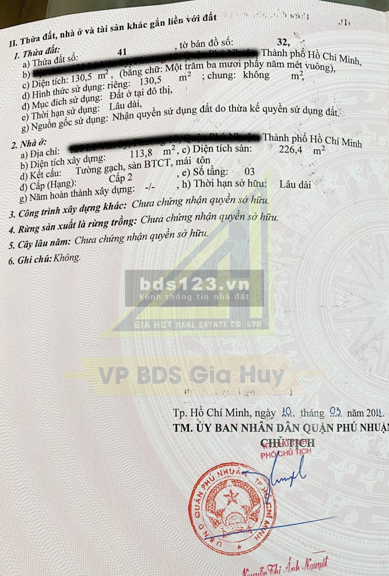 Bán nhà mặt tiền đường Lê Văn Sỹ ,phường 10,quận Phú Nhuận