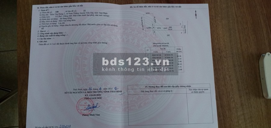 Đất Nam Thắng, Tiền Hải tỉnh Thái Bình, mặt tiền thông thoáng, xe ra vào