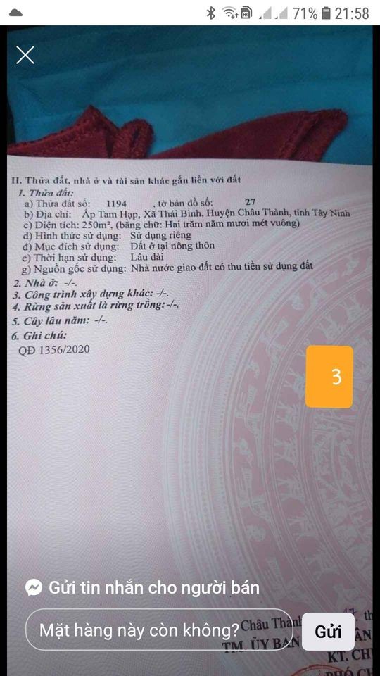 Đất thổ cư trung tâm Châu Thành, Tây Ninh, giá siêu rẻ