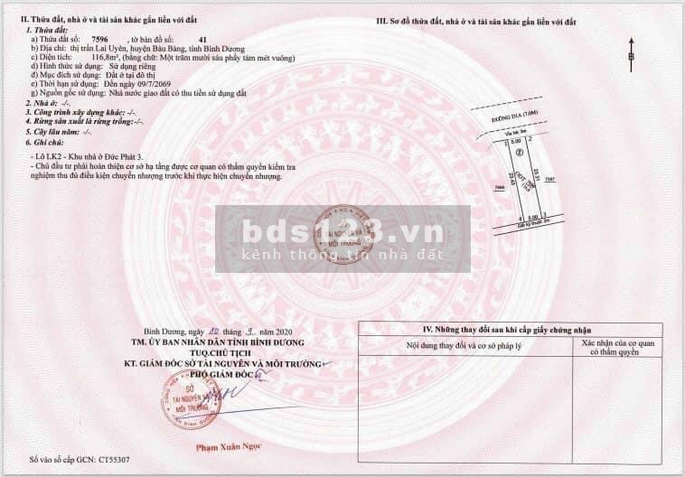 Bán đất KDC The Sun Bàu Bàng, Bình Dương, dr 80m2 /880tr