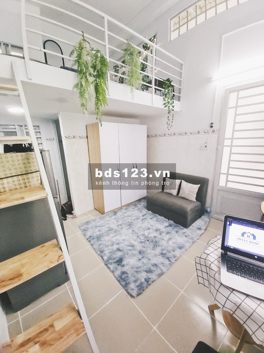 Phòng trọ có gác (Duplex) CV Làng Hoa – Full nội thất mới keng xà beng