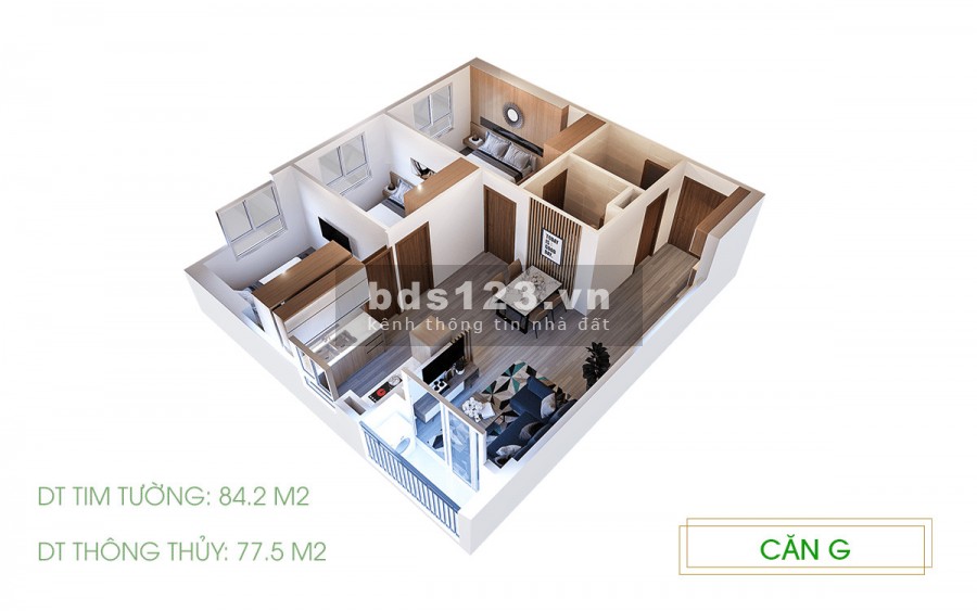 Để lại căn hộ 2PN diện tích 64m2 với giá gốc chủ đầu tư