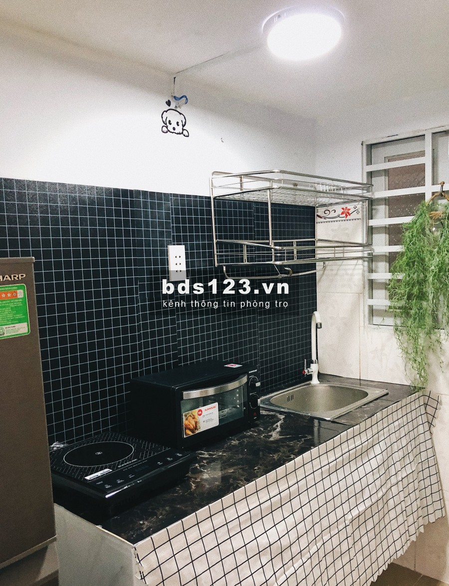 Phòng trọ có gác (Duplex) CV Làng Hoa – Full nội thất mới keng xà beng
