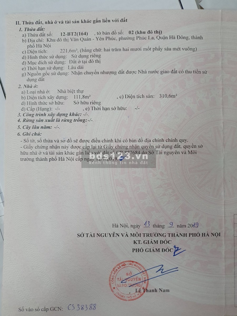 Cần tiền nên bán gấp Lô BT2 cách đường đôi nguyễn khuyến 10m, Văn Quán Hà Đông Hà Nội. Giá 19,9 tỷ, liên hệ ngay: 0966 823 368
