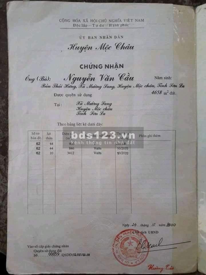 Mảnh đất Mộc Châu đường vào cửa khẩu quá đẹp quá hời 0822356688