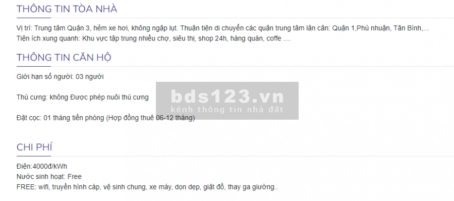 Căn hộ cao cấp 2 phòng ngủ 55m2, Full nội thất Hai Bà Trưng…