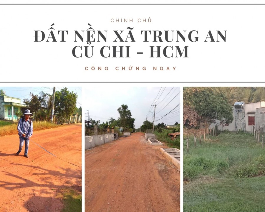 Chính chủ bán lô đất mặt tiền đường 6m, Củ Chi giá siêu tốt, công chứng ngay