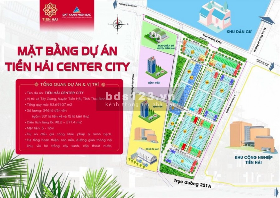 Bán đất DA Tiền Hải Center City khu công nghiệp Tiền Hải Thái Bình giá 25 triệu/m2