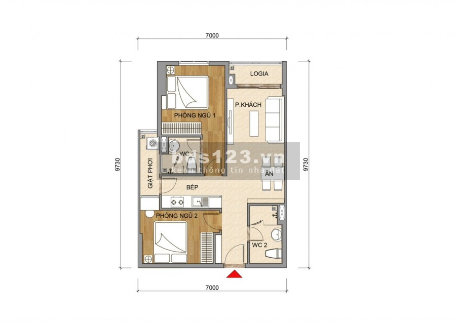 Căn hộ rẻ nhất ở Bình Dương, 2 phòng ngủ, giá chỉ từ 1.1 tỷ