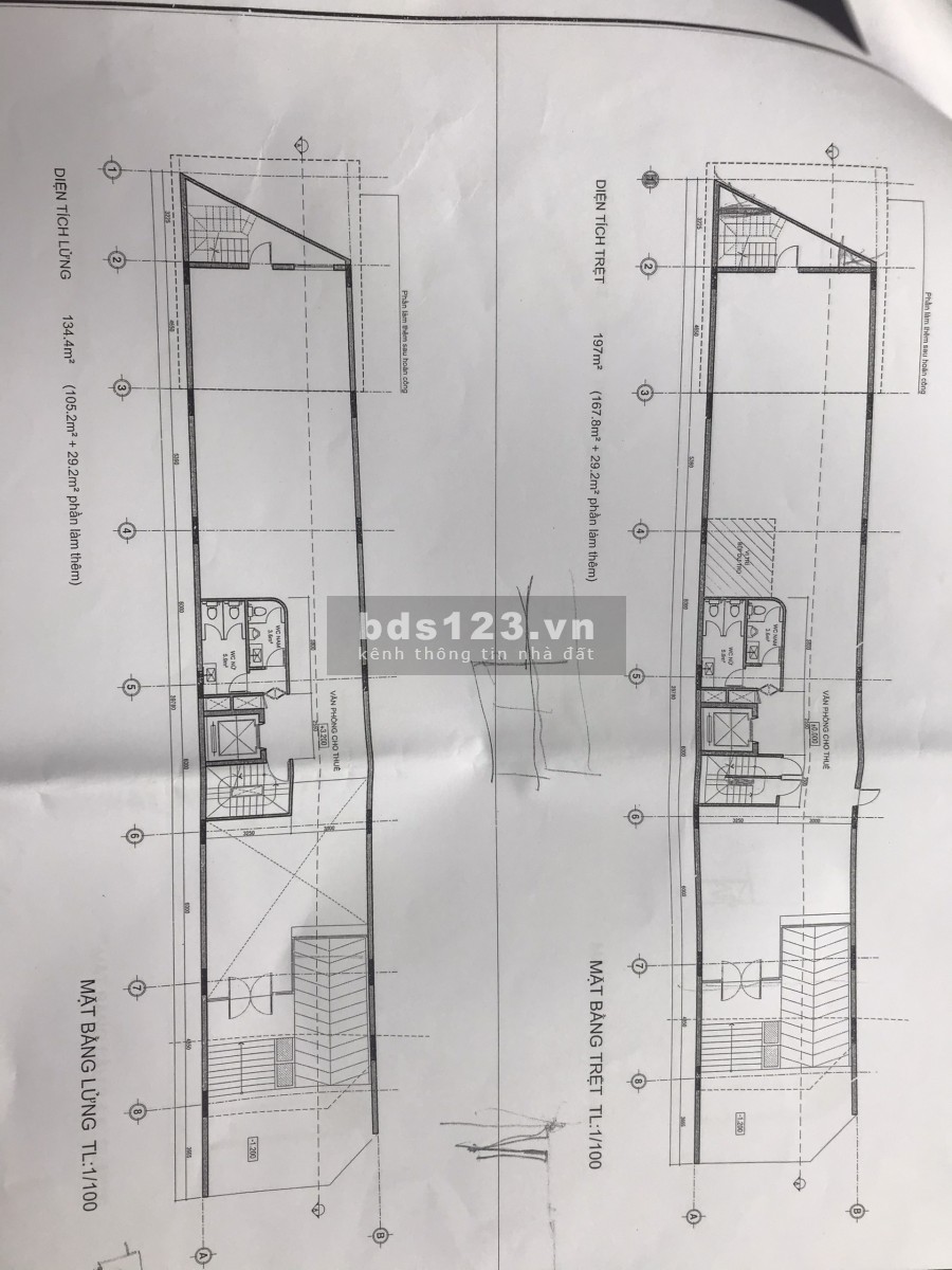 Cho thuê toàn nhà văn phòng mặt tiền đường dt 2000m2, sàn 2 hầm 8 tầng cao