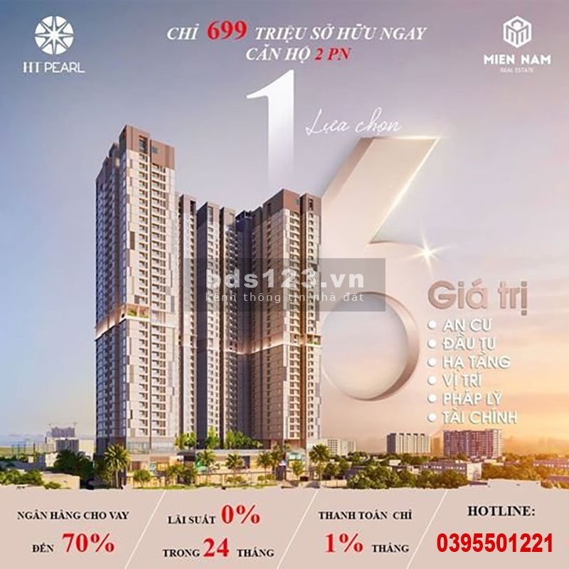 Bán căn hộ Hưng Thịnh Pearl tiện ích 5 sao, an ninh đỉnh