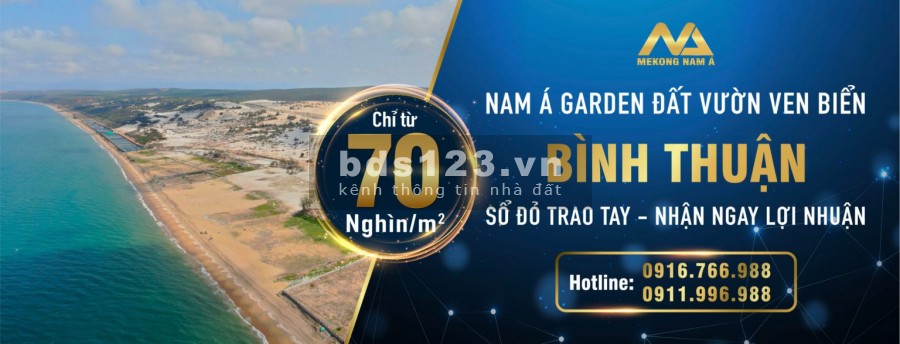 Đất nền BÌNH THUẬN giá chỉ từ 70 nghìn/m2, tiện đầu tư