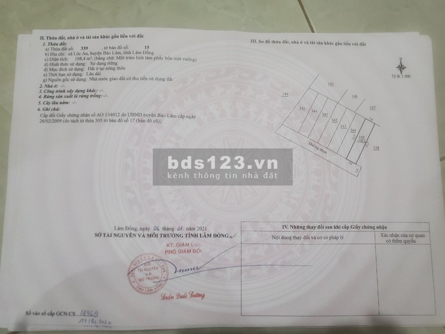Chỉ 530triệu bạn đã sở hữu được lô đất 120m2 gần trung tâm thành phố Bảo Lộc
