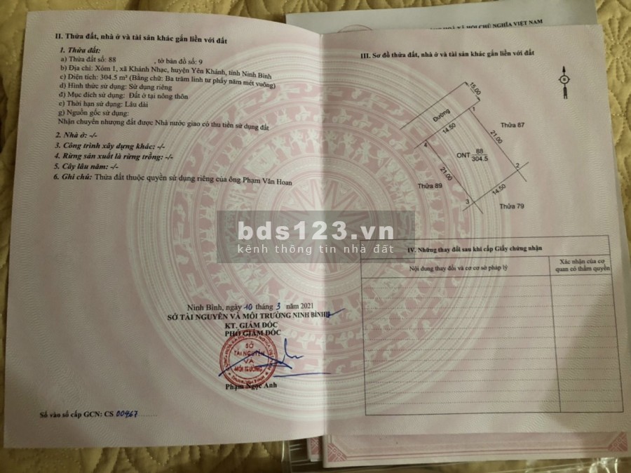 Chính chủ bán 2 lô đất tại Ninh Bình, đường 15, vị trí đẹp