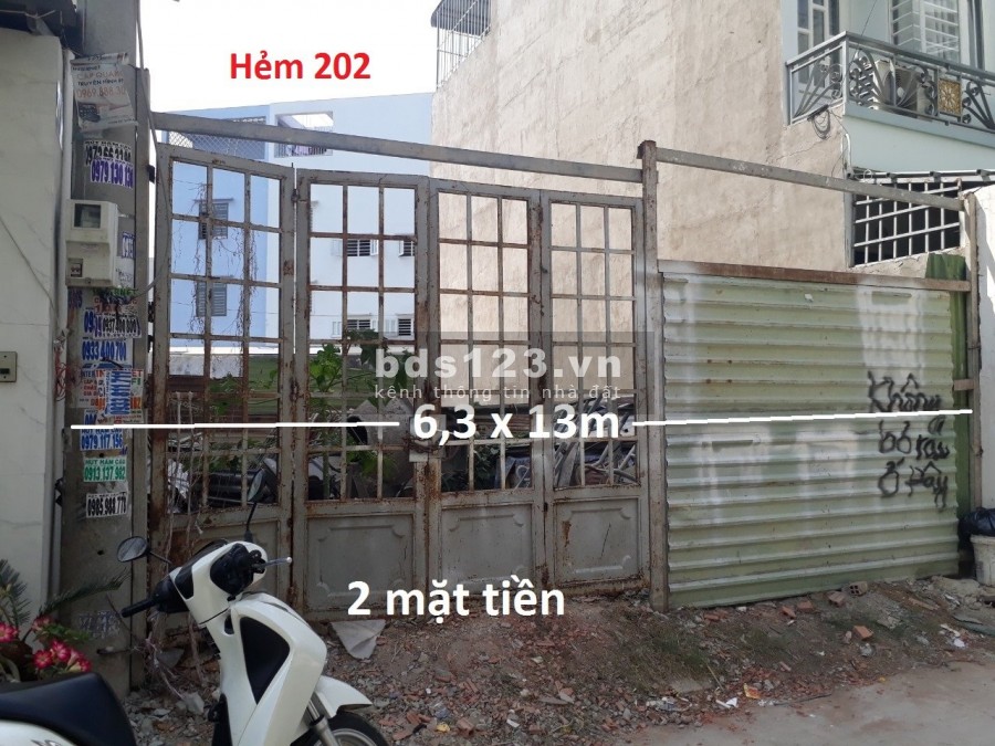 Bán đất Hiệp Thành, Quận 12, 2 mặt tiền hẻm, dt (6.3x13)…