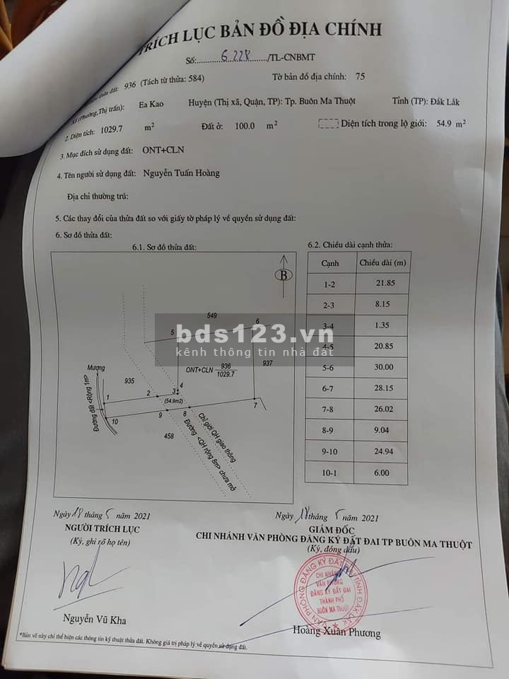 Đất xào thổ cư nghỉ dưỡng Buôn Ma Thuột giá rẻ