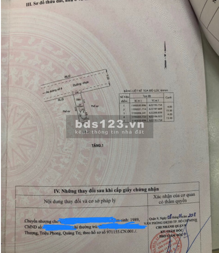 Bán đất đường 9m phường Long Phước Quận 9