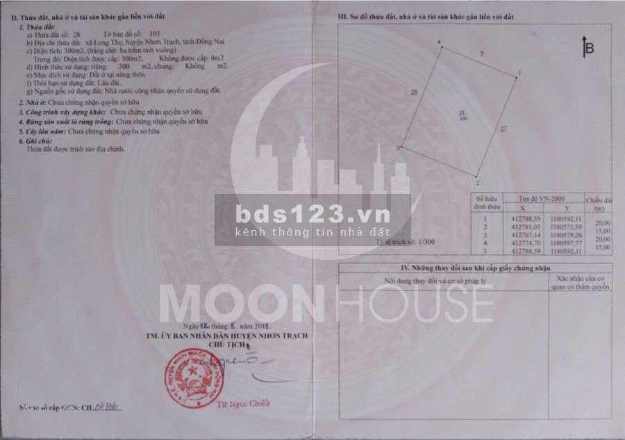 Bán đất giá rẻ huyện Nhơn Trạch cách chợ 2,5km liên hệ 0908900263