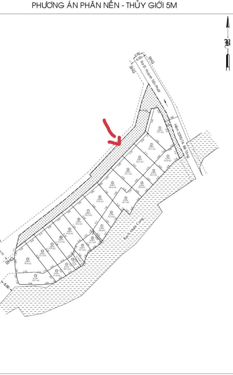 Bán 93 m2 đất hẻm xe hơi 2295 Huỳnh Tấn Phát,Nhà Bè giá 3,3 tỷ