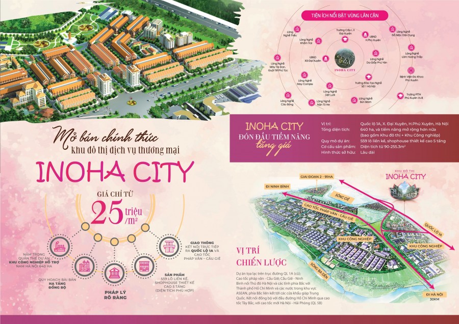 Dự án Đất nền Inoha Phú Xuyên. Là dự án nằm trong khu Đại công nghiệp phía Nam Hà Nội