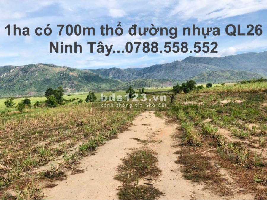 Bán đất có thổ cư mặt tiền QL26 xã Ninh Tây, Ninh Hòa giá rẻ LH 0788.558.552