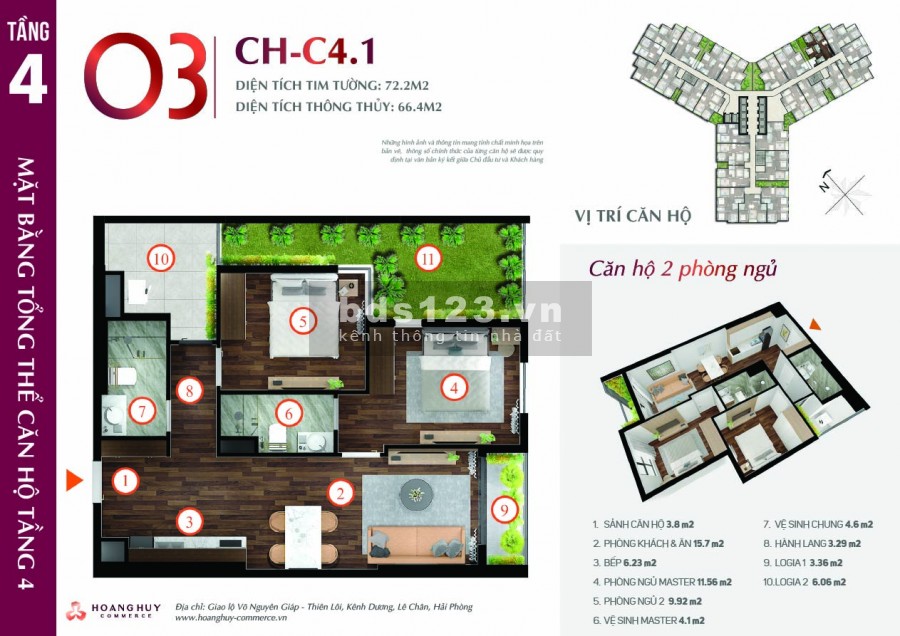 Bán căn hộ chính chủ Hoàng Huy Commerce, đạt tiêu chuẩn 5 sao, giá tốt