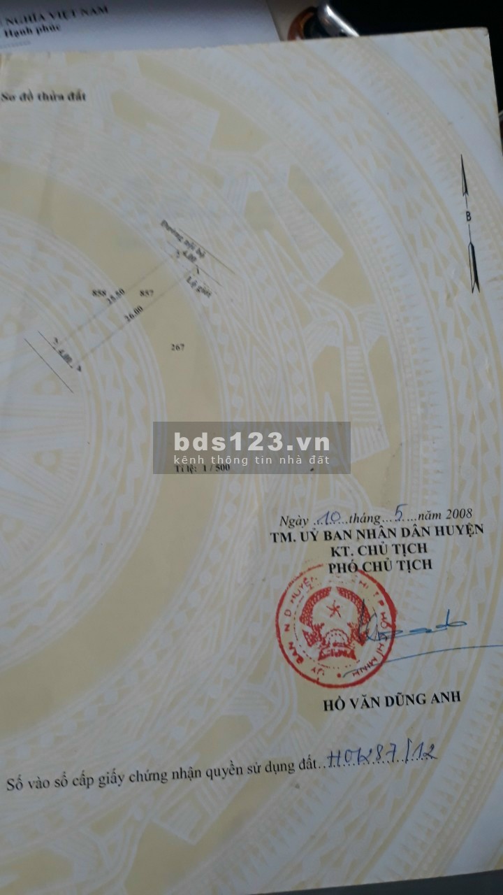 Bán gấp lô đất ở Tân Phú Trung Củ Chi. diện tích 102m2 giá 1 tỷ 3