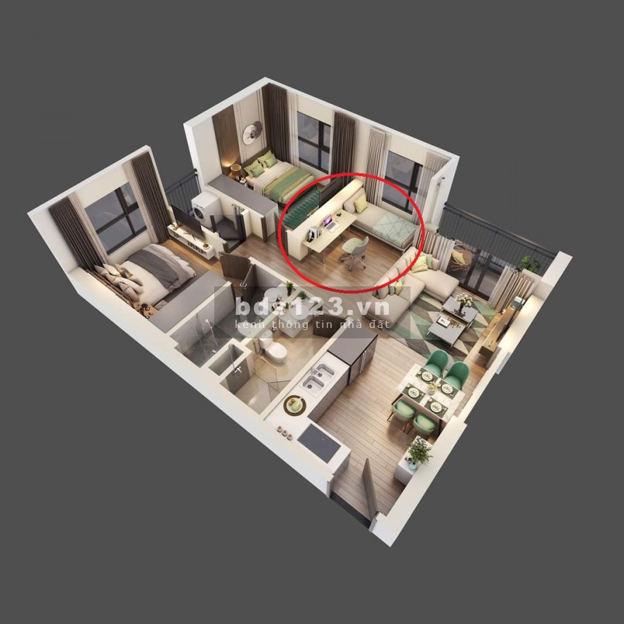 Bán căn hộ 2 pn + 1, dtsd 59m2, giá 33 tr/m2, giá 1 tỷ 950, ki HĐMB trực tiếp chủ đầu tư, Vinhomes Ocean Park
