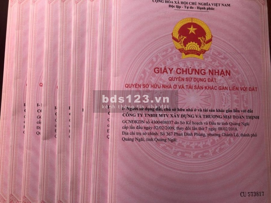 Cần bán đất đối diện khu công nghiệp Đồng Dinh, Nghĩa Hành, đã có sổ, pháp lí chuẩn