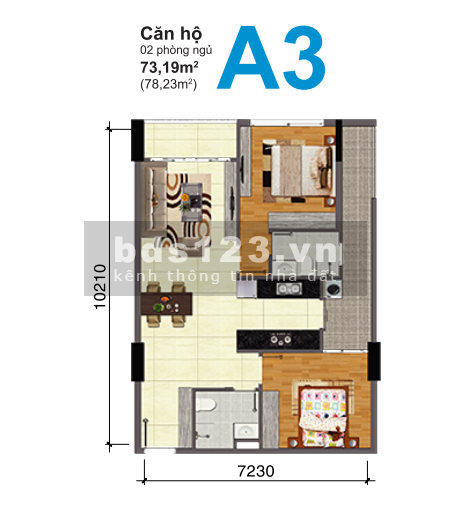 Bán căn hộ 2PN, full nội thất, Sổ hồng. Giá bán 3.89 tỷ